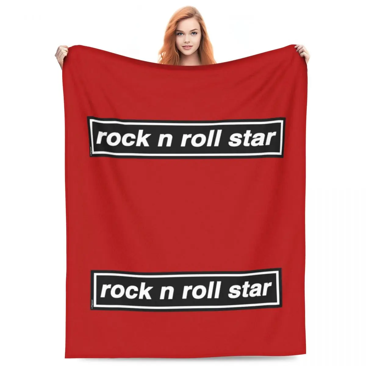 Rock N Roll Star Blanket Fleece Sofa Throw Blanket Warm for Home Bedroom Outdoor Throws Bedspread Quilt