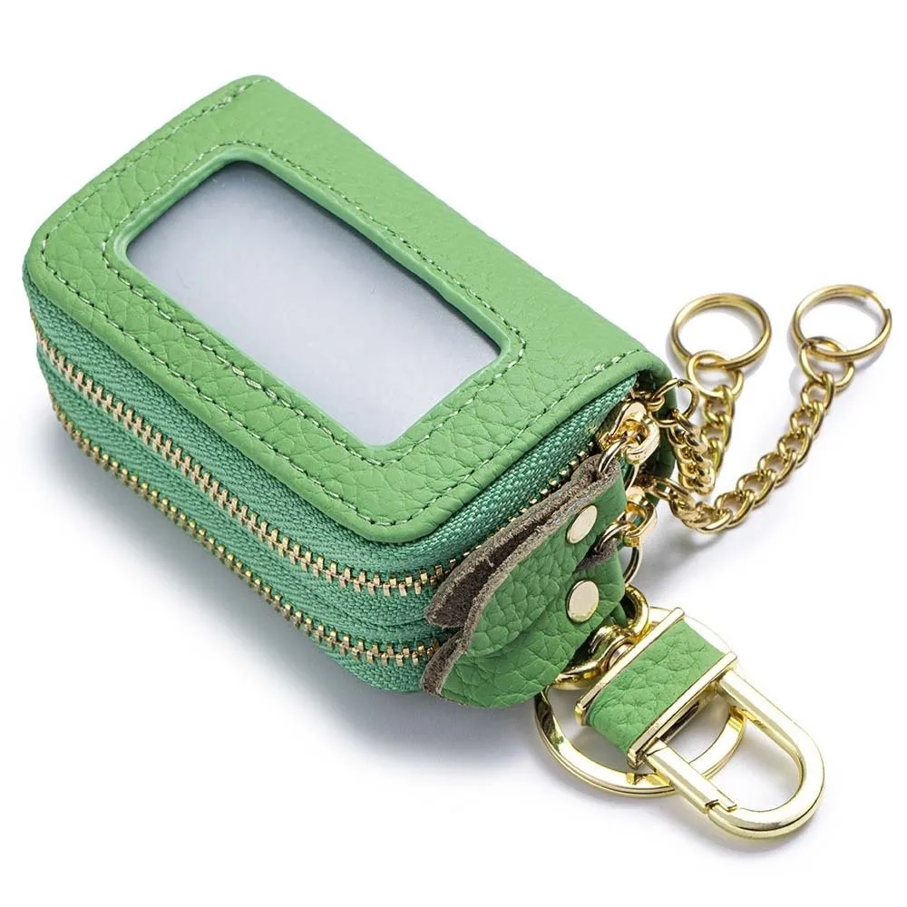 

Versatile Portable Hanging Coin Purse Exquisite Double Zipper Leather Car Key Pouch Solid Color Wallet Small Item Bag Earrings