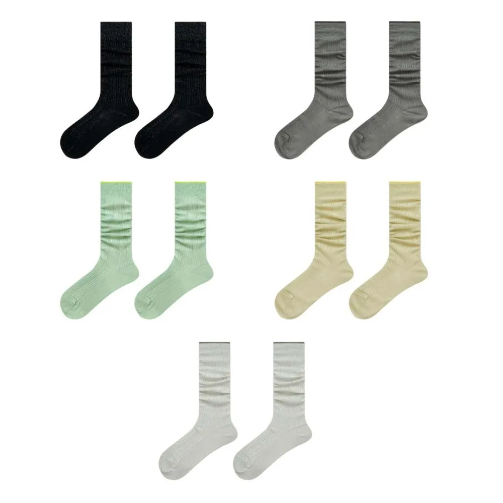 Chaussettes confortables Lolita JK pour mollet, couleur unie, Ultra-fines, hautes, Y2K Ins, bas respirants à mi-tube, été