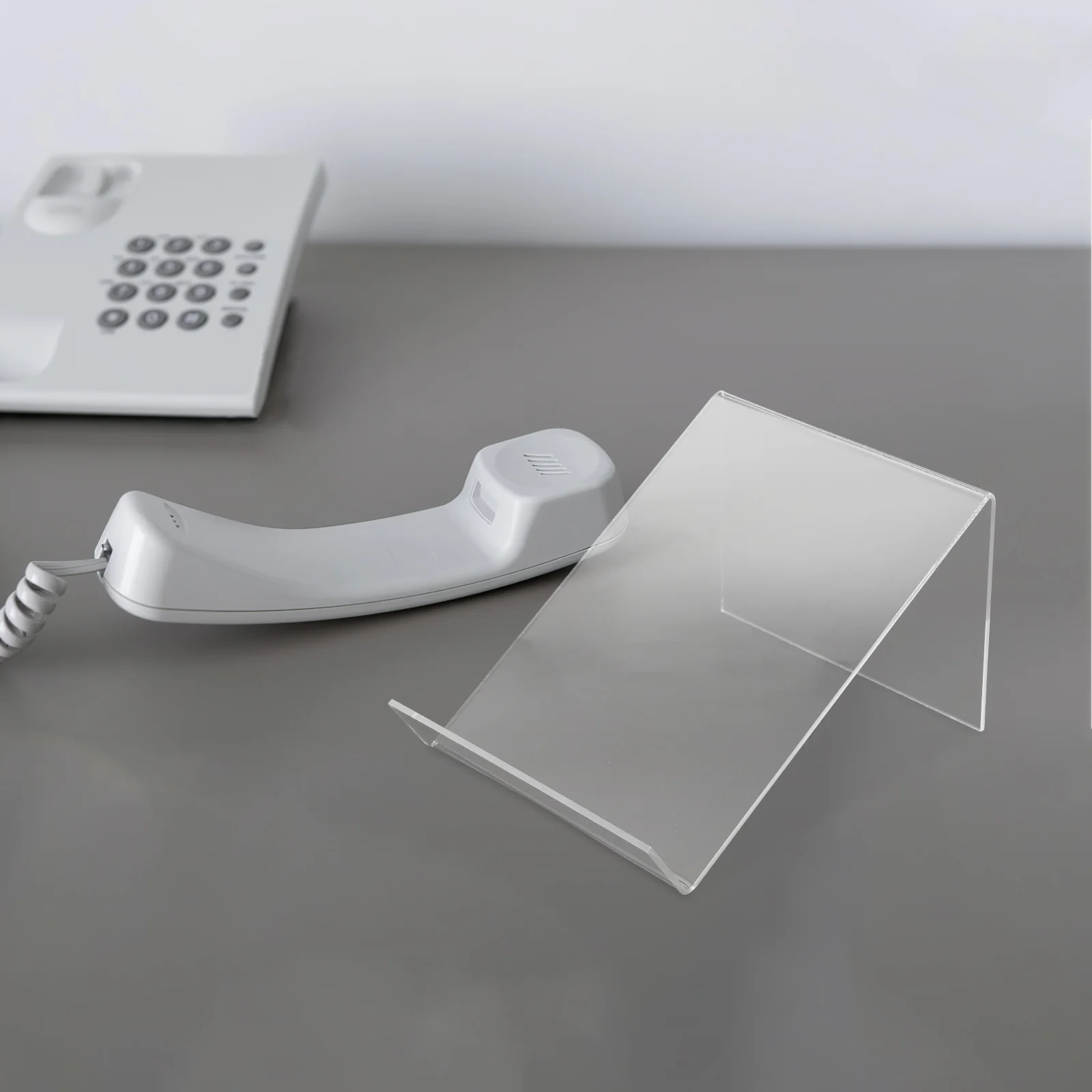 

Transparent Phone Stand Acrylic Desk Holder For Mobile Cellphone Office Use Clear Display Rack Elevated Book Stand For