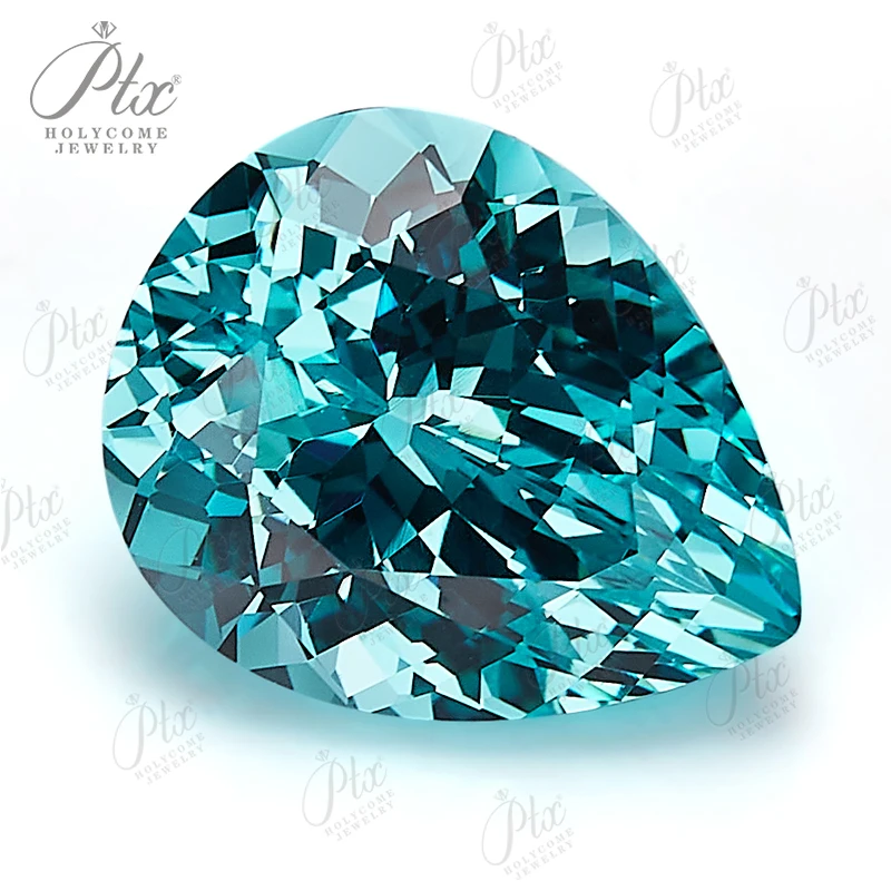 Pear Shape 0.24-5.78ct Lab Grown Paraiba VVS1 Gemstone Beads for Jewelry Making Necklace Materials AGL Certificate Selectable