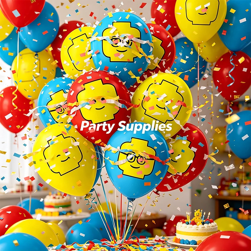 Building Block Party Balloon 12 Inch Latex Balloon Shower Decoration for Birthday Party Decoration Supplie - view 5