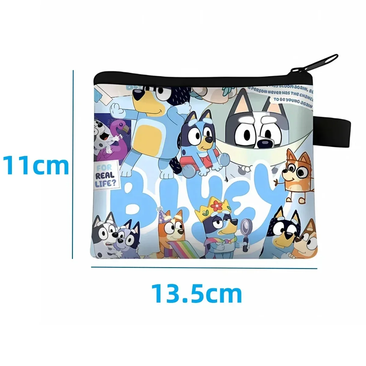 New Bluey Kids Cartoon Coin Purse Anime Cartoon Bluey Bingo Printed Coin Key Storage Bag Wallet Portable Card Holder Gifts