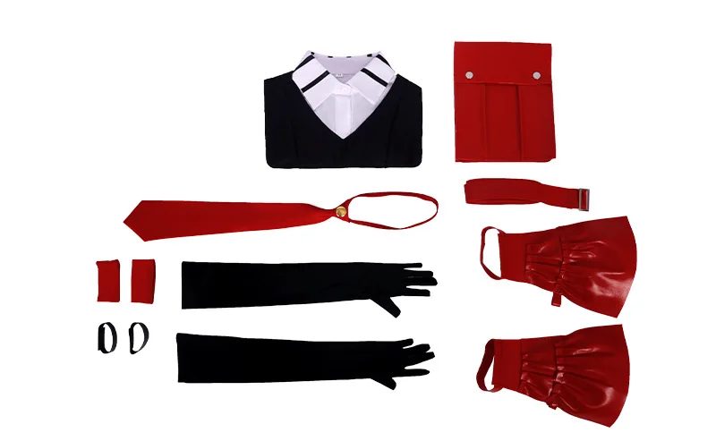 Halloween Costume Anime Akame Ga Kill Kurome Cosplay Outfit Belt Tie Gloves JK Uniform Party Gathering Role Play Full Clothe Set