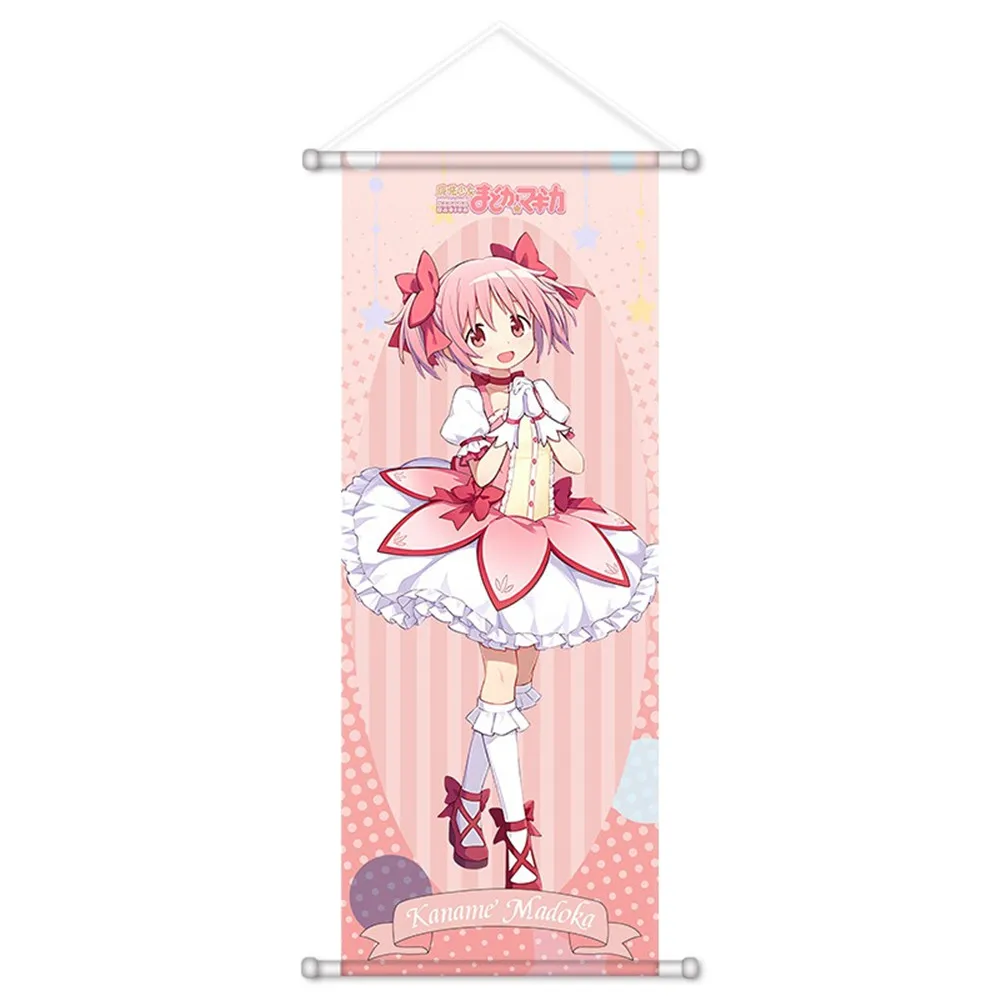 Puella Magi Hanging Poster Madoka Magica Homura Mami 72*28cm Canvas Anime Tapestry Scroll Wall Art Gift Style