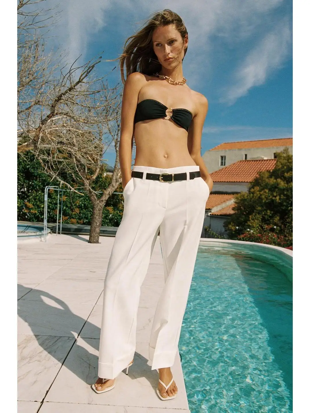 Casual Belted Straight Leg Pants Autumn Fashion Wind Commute Simple Personality Cuffed Leggings Ladies High Waist Polyester F...