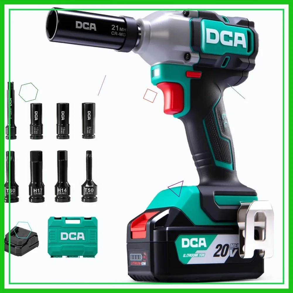 Obeng Impack Tanpa Kabel 20V dengan Baterai 4.0Ah, Hog Ring 1/2 Inci, Torsi 235 Ft-lbs, Perkakas Listrik 4-Mode untuk Otomotif dan DIY