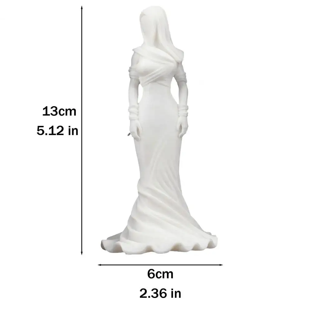 Hooded Veil Women Figurine Veil Women Figure Vintage Hooded Cowl Woman Figurine 3d Printed Faceless Lady Statue Fishtail Dress