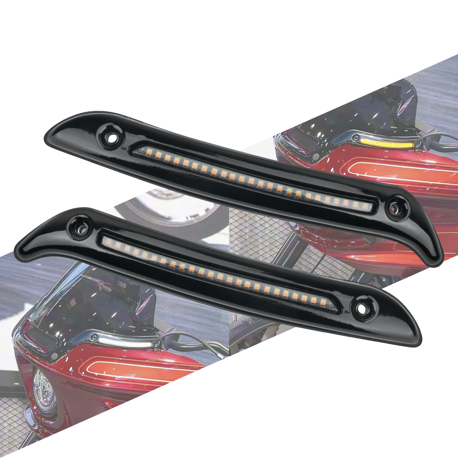 

Motorcycle Windshield LED Turn Signal Lights Running Decorative Lamp For Harley Softail Low Rider ST FXLRST 2022-2024 FXRST 2022