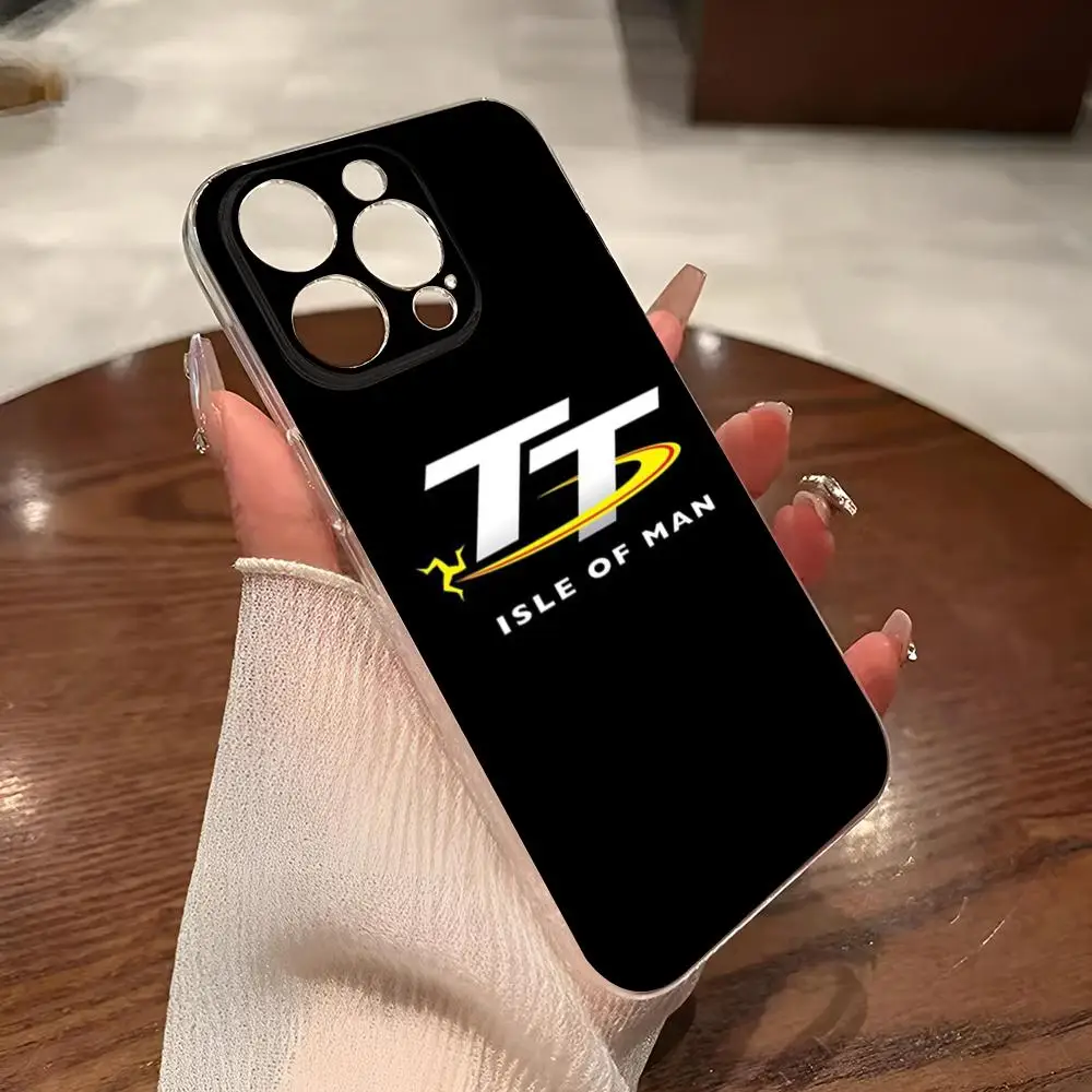 TT Isle of Man Racing Phone Case for iphone 14Pro 16 15 11 12 14 Pro Max Mini 8 Plus XR XS SE2020 Transparent Cover