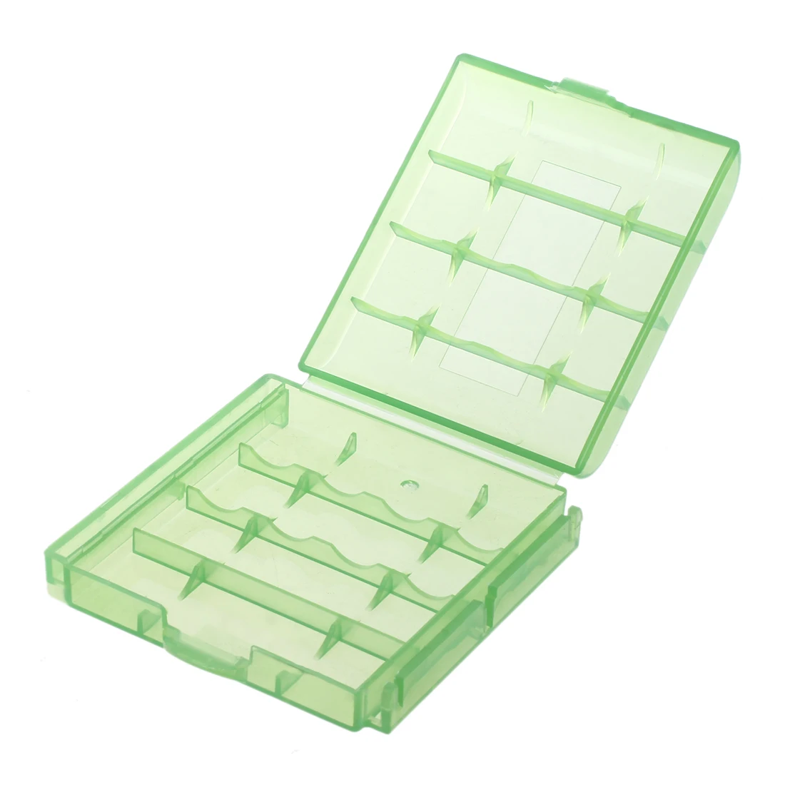 AA e AAA Bateria Armazenamento Hard Case Box, Verde, Pack de 4 pcs