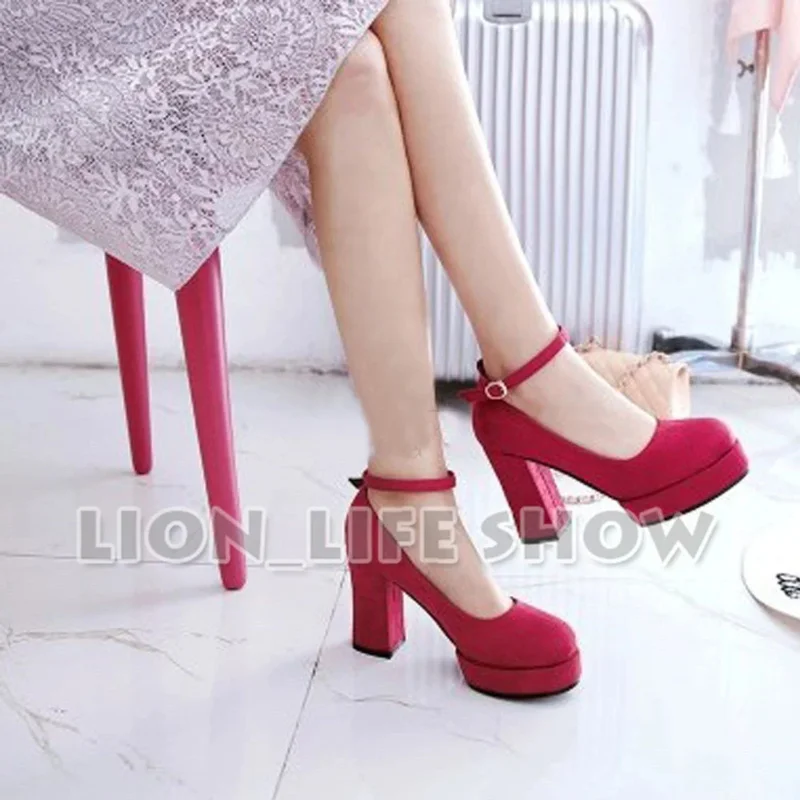 Nekopa Chocola Vanilla Anime Maidservant Lolita blue red Cosplay Shoes High Heels Pumps