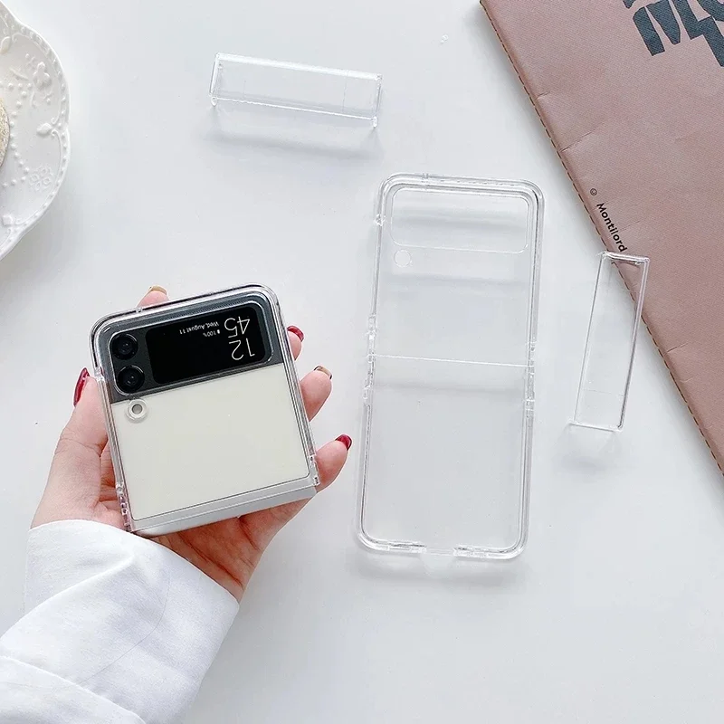 투명 하드 PC 힌지 프로텍터, 완전 보호 폰 케이스, 삼성 갤럭시 Z 플립 3 4 5G 용 충격 방지 커버