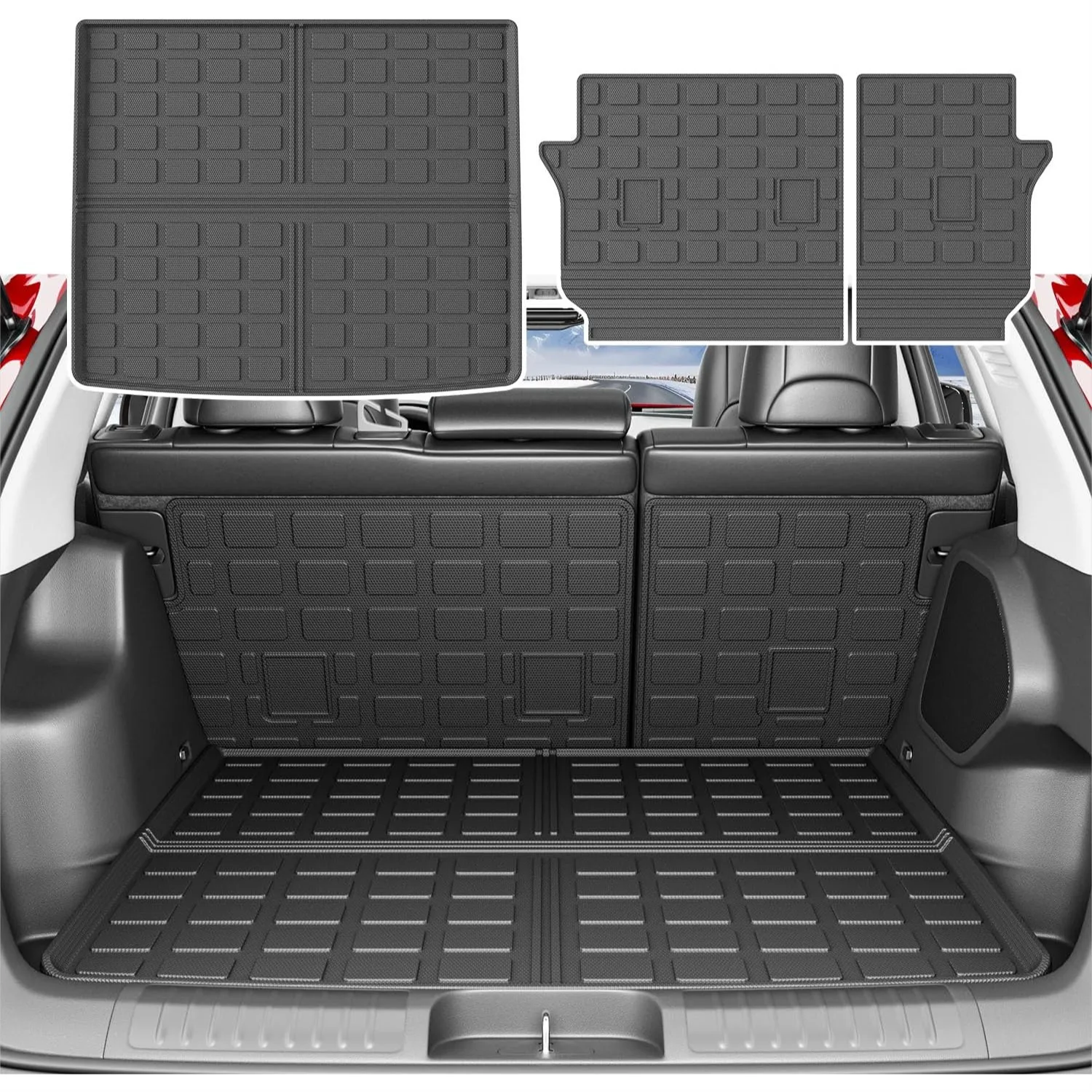 

Cargo Mat Backrest Mat Compatible with 2019-2023 Jeep Cherokee TPE Trunk Liner Back Seat Protector