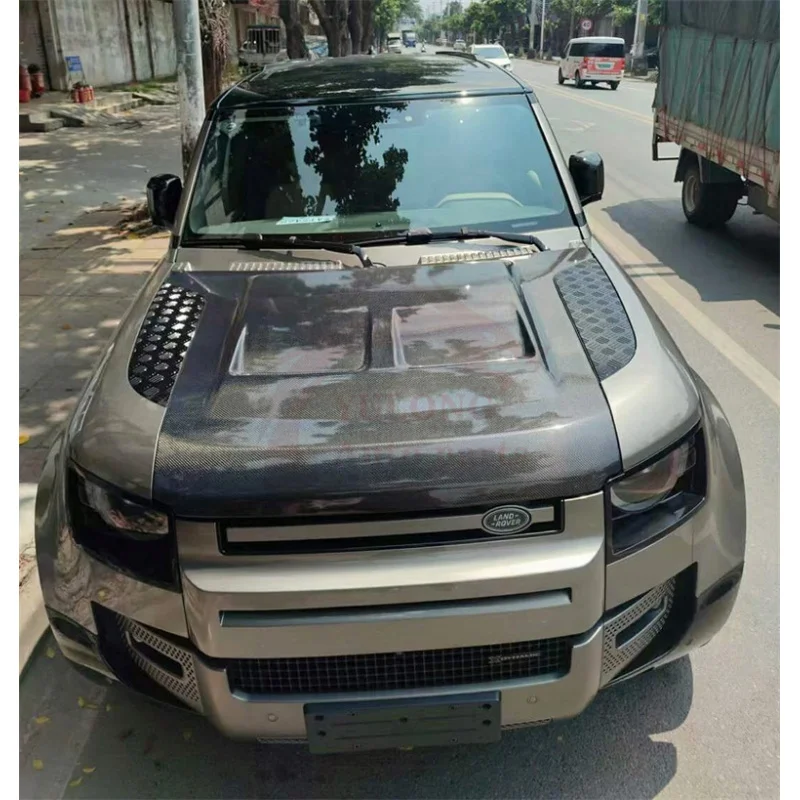 

For Land Rover Defender 2020-2022 High Quality SVR Style Dry Carbon Fiber Hood Engine Cover Body Kit
