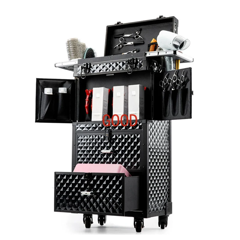 

Professional Hairdressing rolling luggage Toolbox Hairdresser trolley suitcase Beauty Large Drawer Toolbox