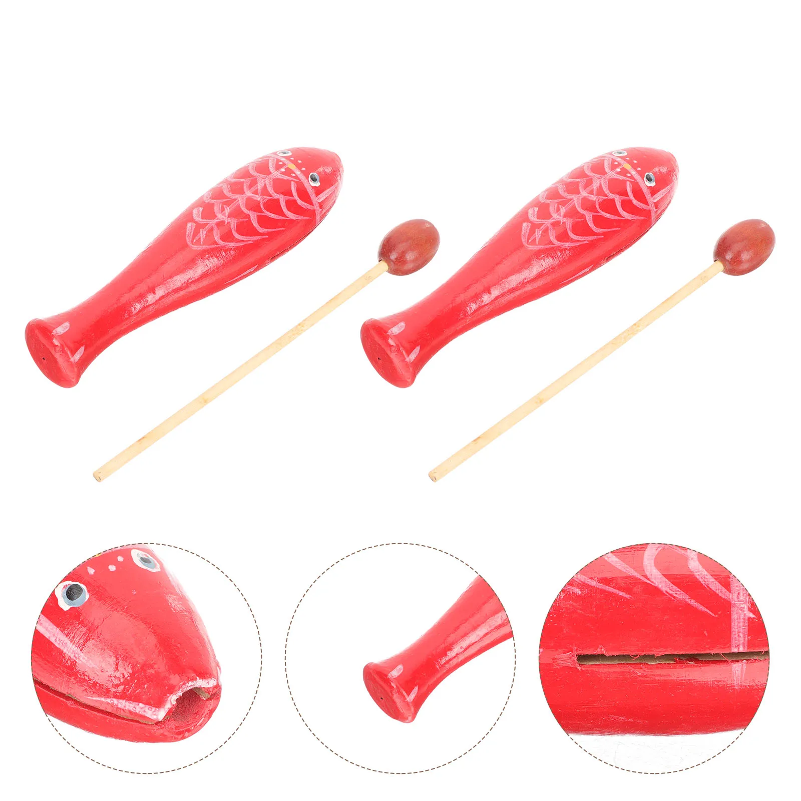 

Wooden Fish Toy Maracas Percussion Instrument Durable Musical Kids Educational Traditional Craft Adornment Baby Sound Practice