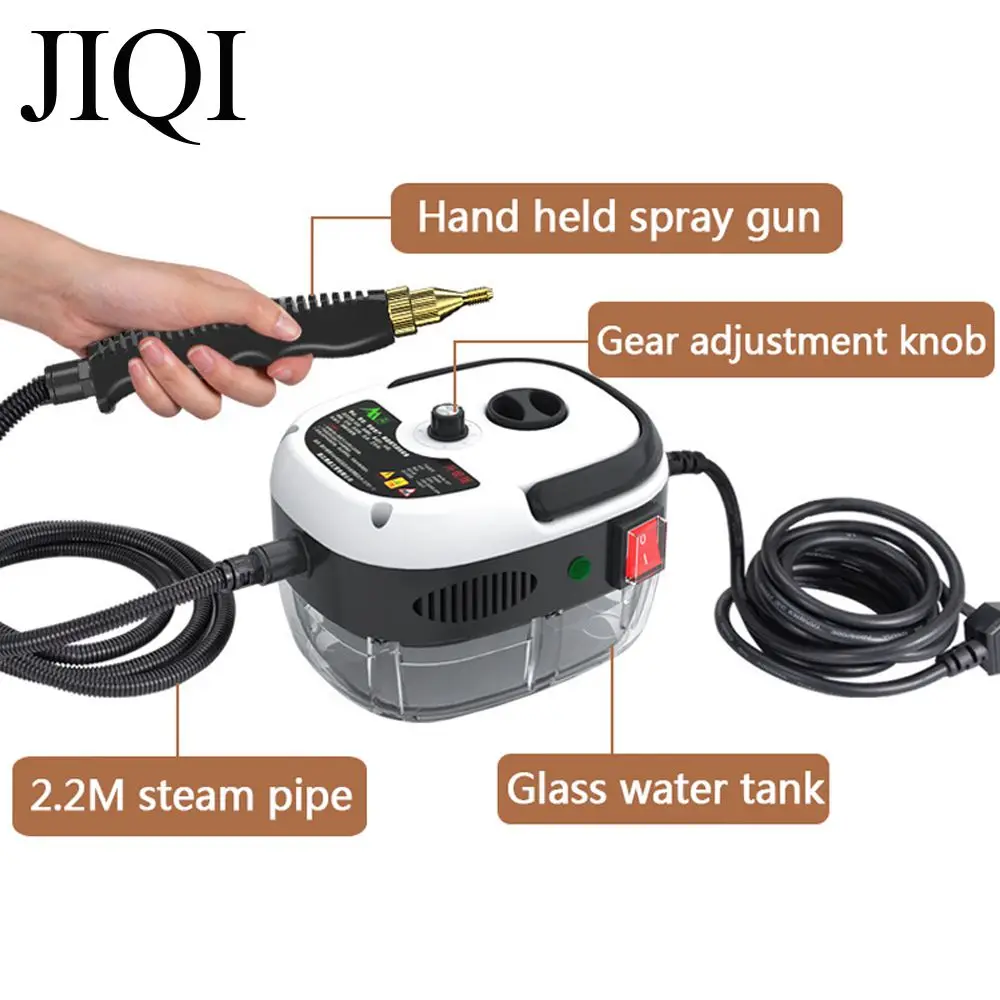 JIQI 110/220V High Temperature Steam Cleaner Electric Kitchen Cleaning Machine Handheld Spray Gun Stain Washer Mites Remover