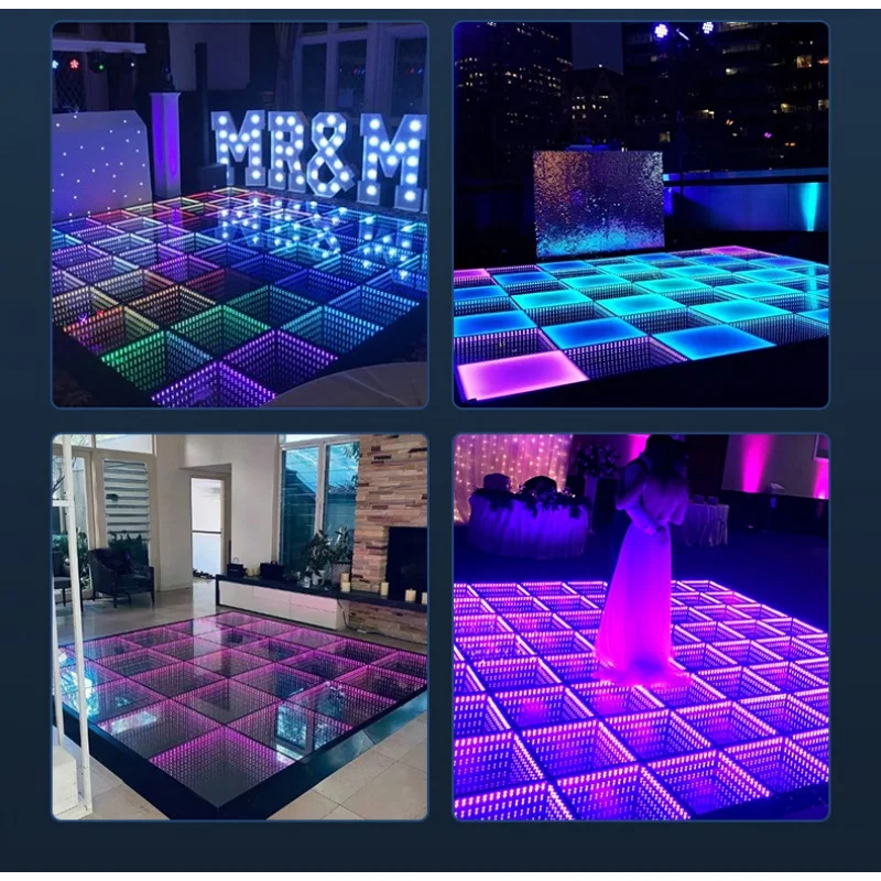 LED Abyss Mirror Tile Light Stage Multi layer Background Wall KTV Bar Neon Mirror 3D Thousand layer Mirror