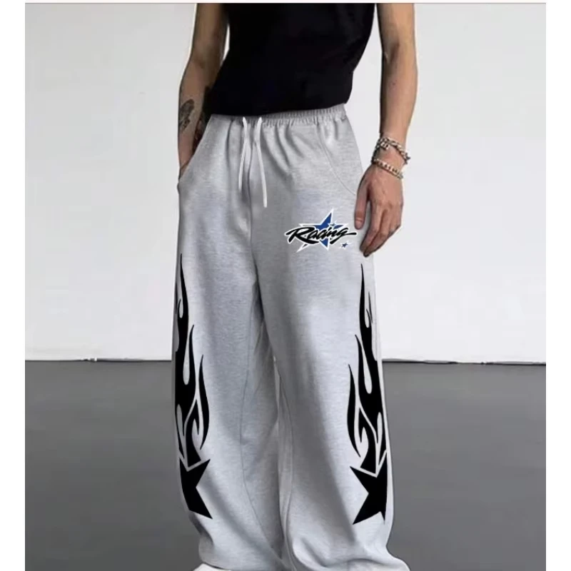 

2026 Hip-hop Trend Design Star Men's Casual Sports Jogging Pants Campus Spring New Street Casual Style Wide-leg Pants