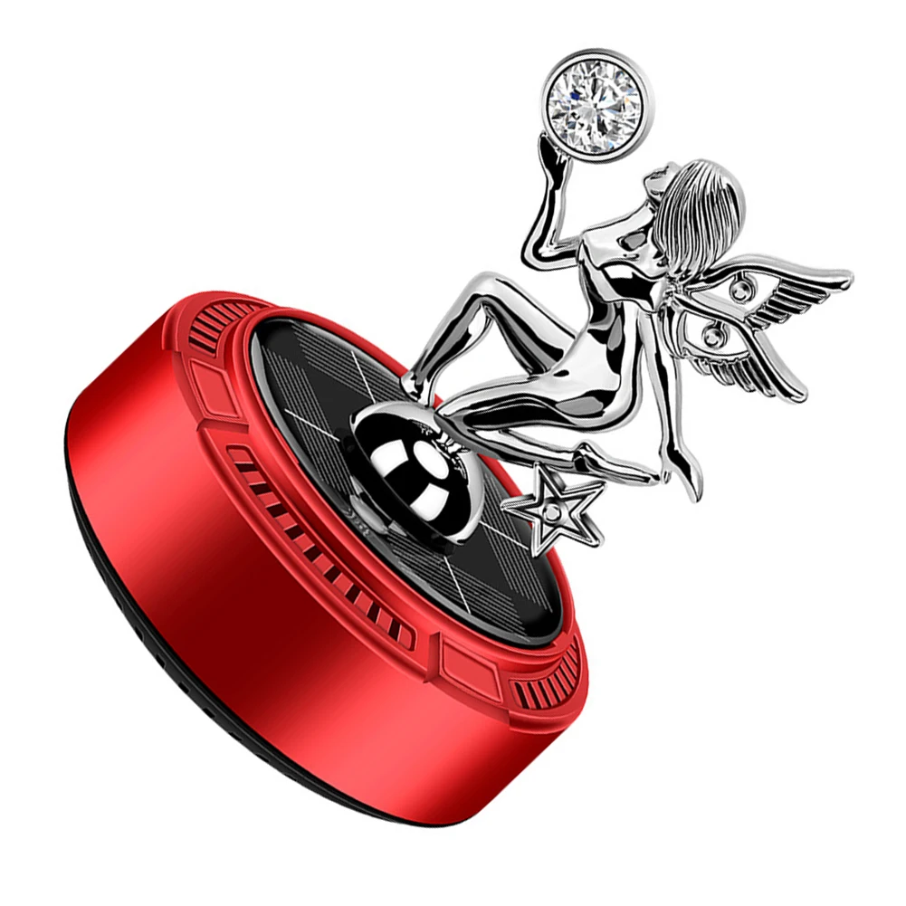 Angel Shaped Solar Rotating Air Freshener for Vehicles with Natural Fragrance and ABS Body Material Durability