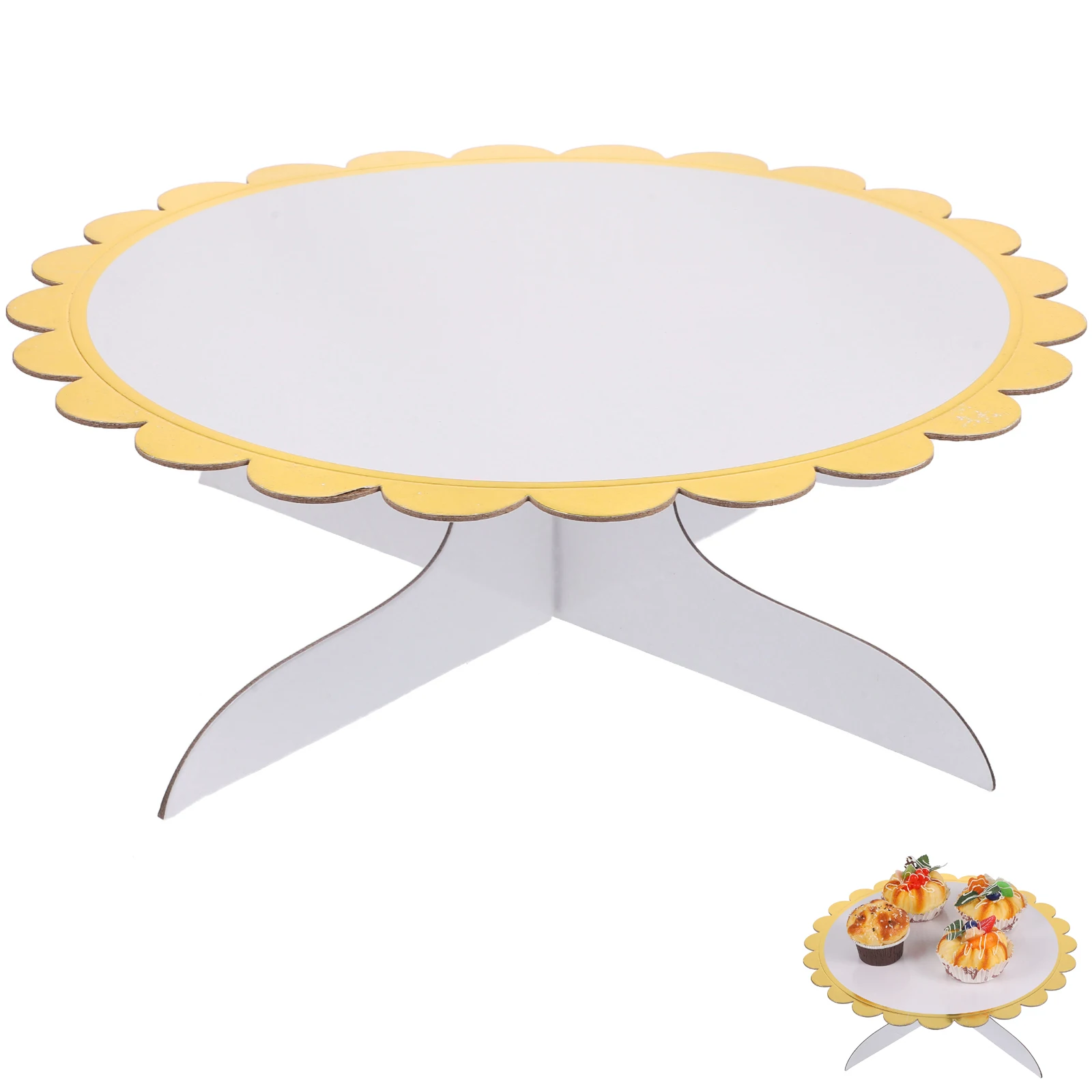 

White Round Paper Disposable Cake Stand Multi Function Dessert Display Cupcake Holder Stable Structure cake stand wedding Party