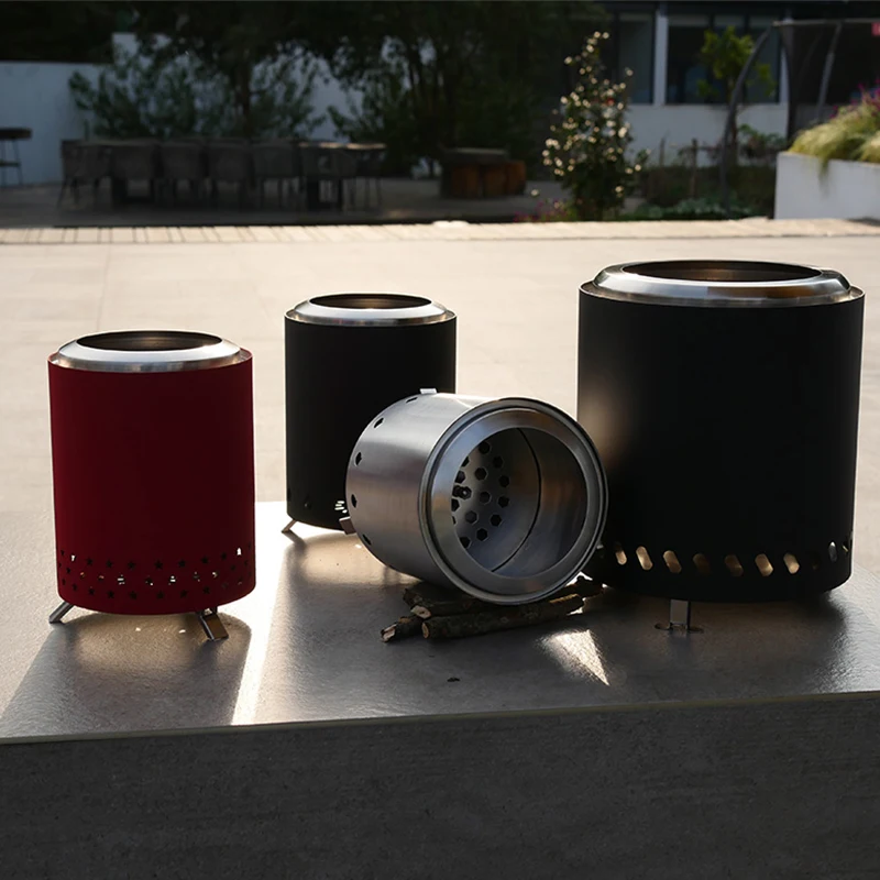 حار بيع الجدول حفرة النار المنقولة نوع جديد دخاني حفرة النار في الهواء الطلق حرق الخشب التخييم مواقد الفولاذ المقاوم للصدأ