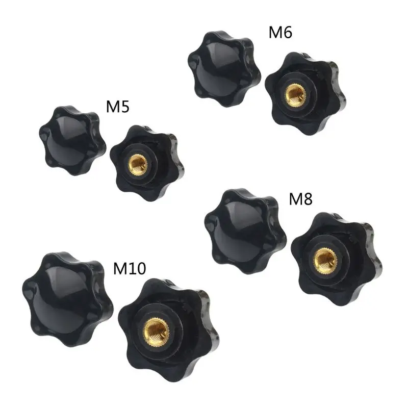 10 Pcs M6 Female Thread Shaped for Head Clamping Screw Knob Wing Nut Hand Tightening Knob Clamping Handle Drop Ship