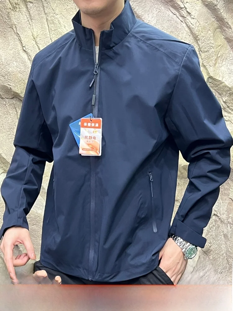 

Мужская уличная ветрозащитная куртка с воротником-стойкой, 3D пошив, серия с полным клеем, осенняя высококачественная рекламная застежка-молния