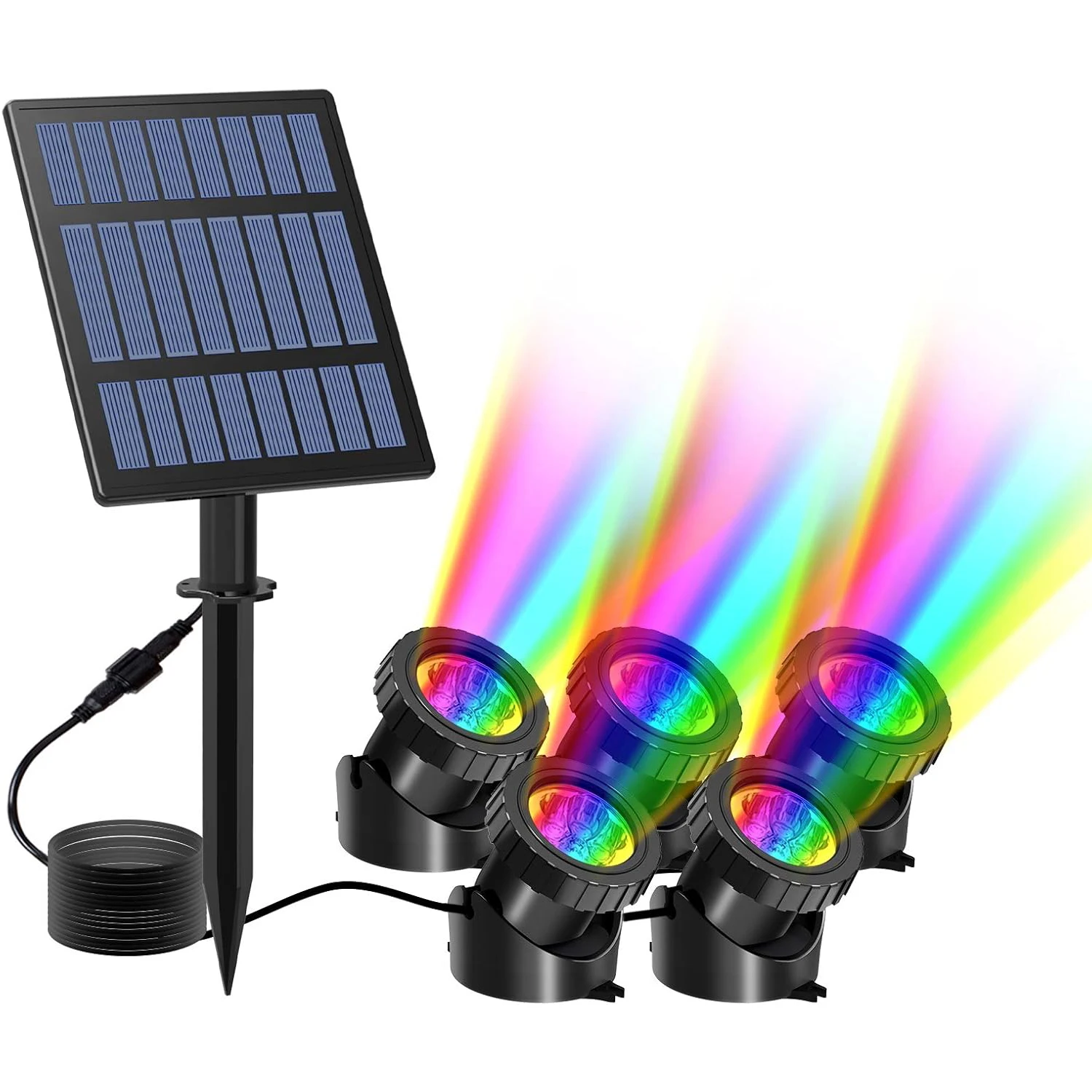 

5 Lights RGB Solar Light Outdoors IP68 Solar Lawn Light Pool Light Solar Power Light For Garden Path Decor Underwater Light