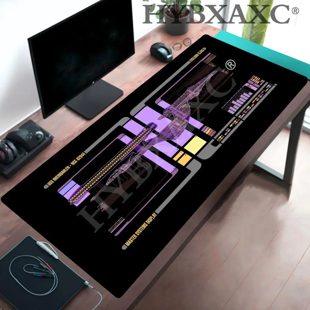 

HYBXAXC Starship Blueprint Pad Desk Gamer Computer Cabinet S-Star T-Trek Game Office Accessories Keyboard Anime Extended Large