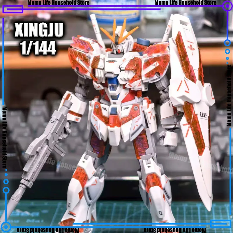 

New In Stock XJ Model Hg 1/144 Rx-9/C Narrative C-Packs Red Blue Assembly Model Kit Anime Action Figure Robot Plastic Gifts Toys