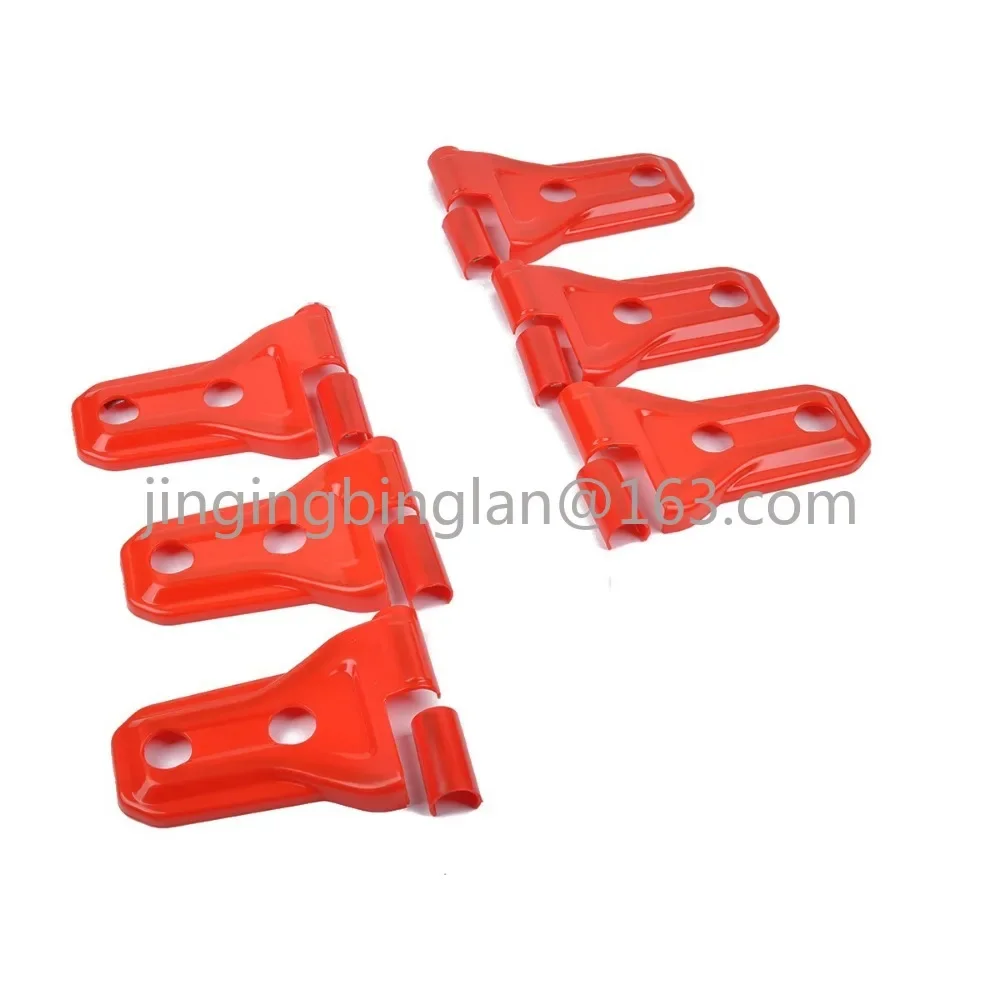 Combo Set of 6 - Red Hinge Cover - Application: Jeep Wrangler JL (2 Doors)