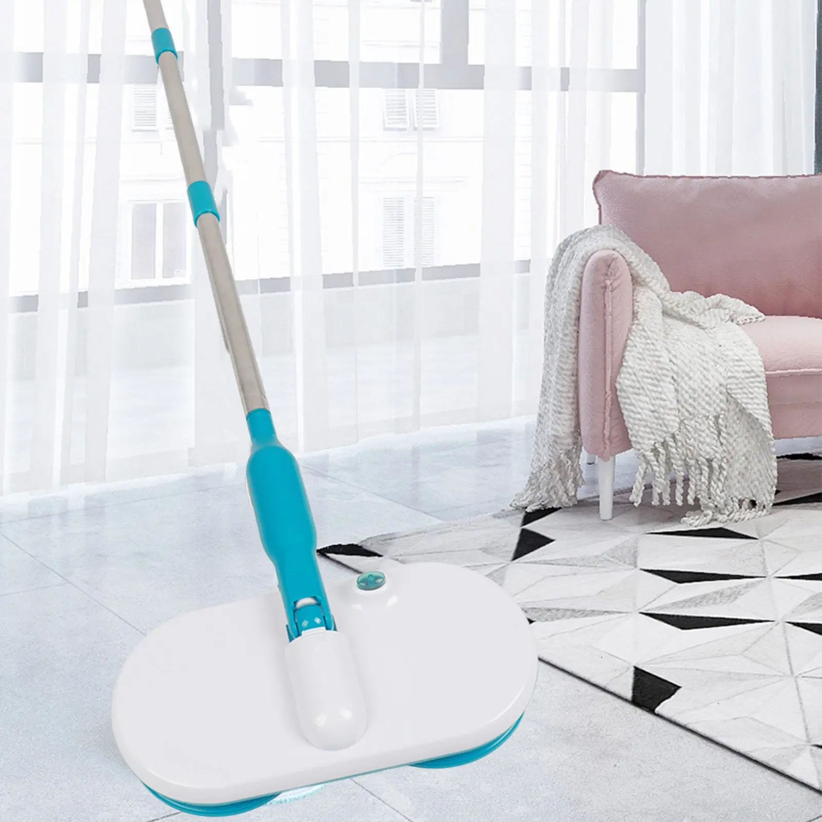 

Floor Cleaner with 6 Replacement Pad lectric Mop Cordless Rechargeable Self Propelled Mop for Hardwood Tile Laminate Flooring