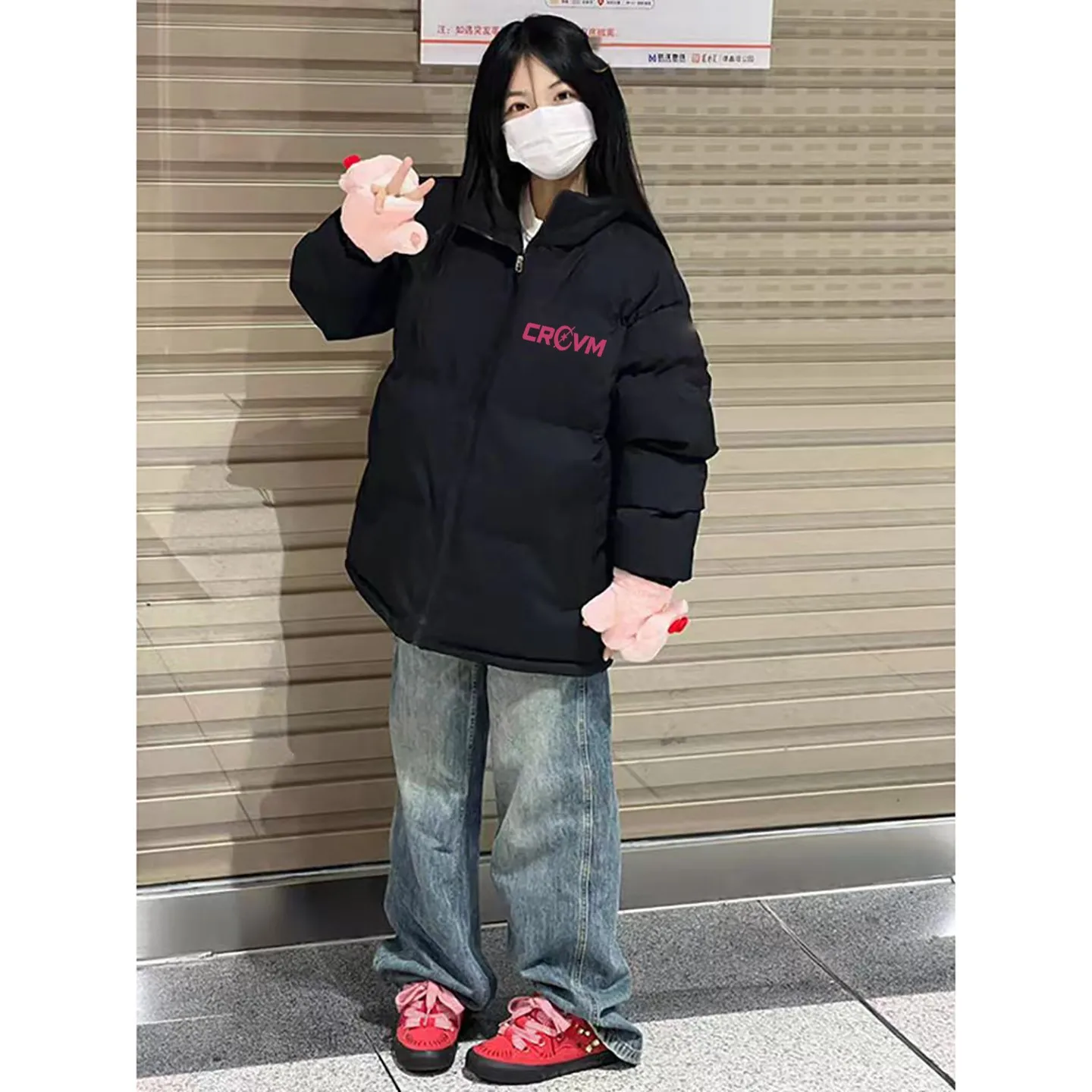 

Женская парка Polar с ромбовидным узором, геометрическими деталями, интересной текстурой, привлекательным внешним видом, эффектным дизайном для смелых девушек