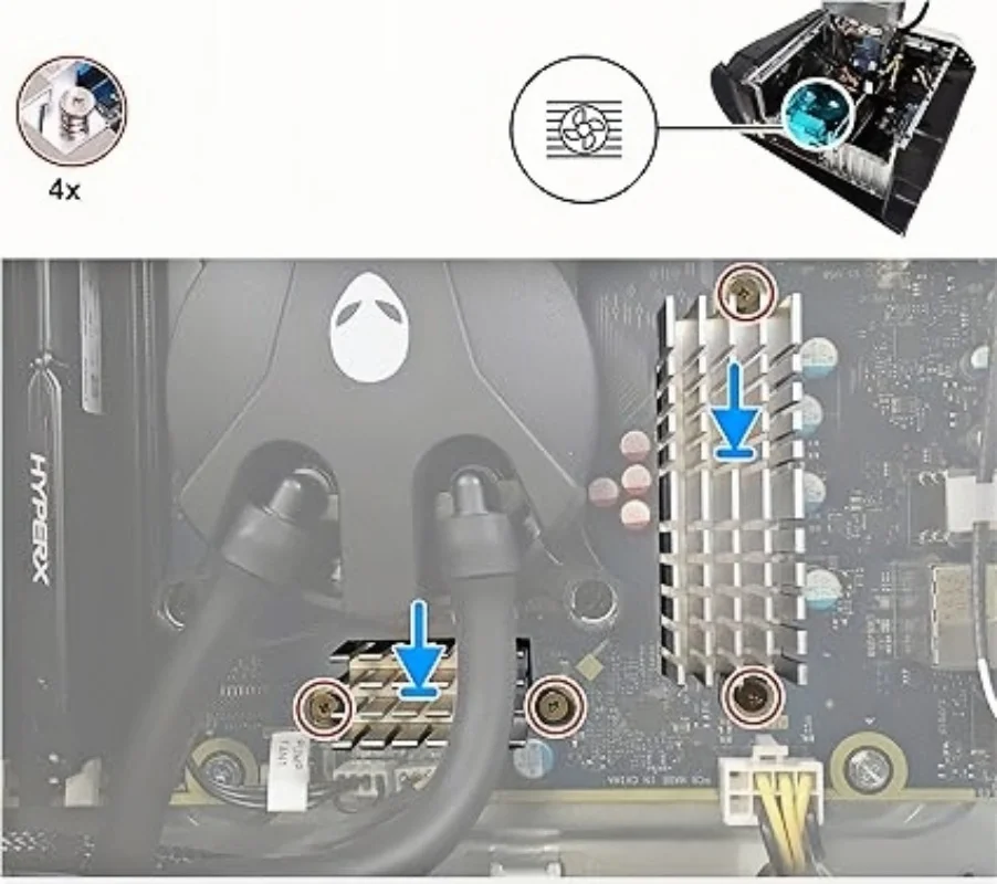 New Large CPU VR Heatsink Module 0J46J2 w/Small VRM Heatsink Thermal 04D5V9 for Dell Alienware Aurora R10 Ryzen Edition