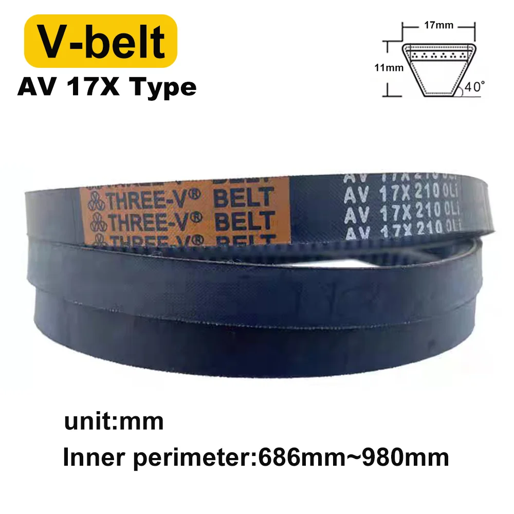 Raw Edge Cogged V Belt Type AV 17X Drive Rubber Toothed Conveyor Belts Transport Strap 686mm-980mm