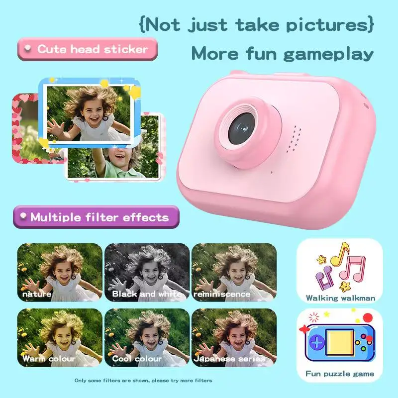 Mini Camera Children Camera 1080P HD Digital Video Kids Digital Camera with Silicone Cute Cases Camera Toys Birthday Gifts