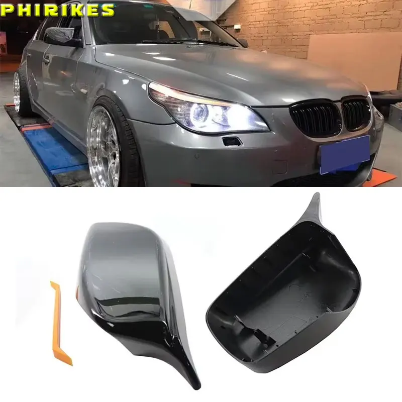 Carbonfaser-Optik Schwarze Rückspiegelabdeckungen für BMW 5er Serie E60 E61 E63 E64 2004-2008 520i 525i 528i 528xi 530i