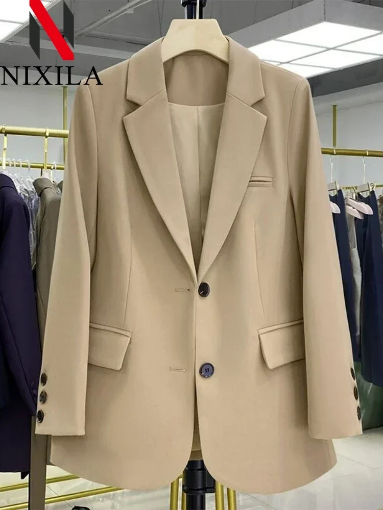 Blazer elegante para mujer, chaqueta informal coreana, abrigos de lujo a la moda, ropa de oficina para mujer, primavera y otoño, novedad