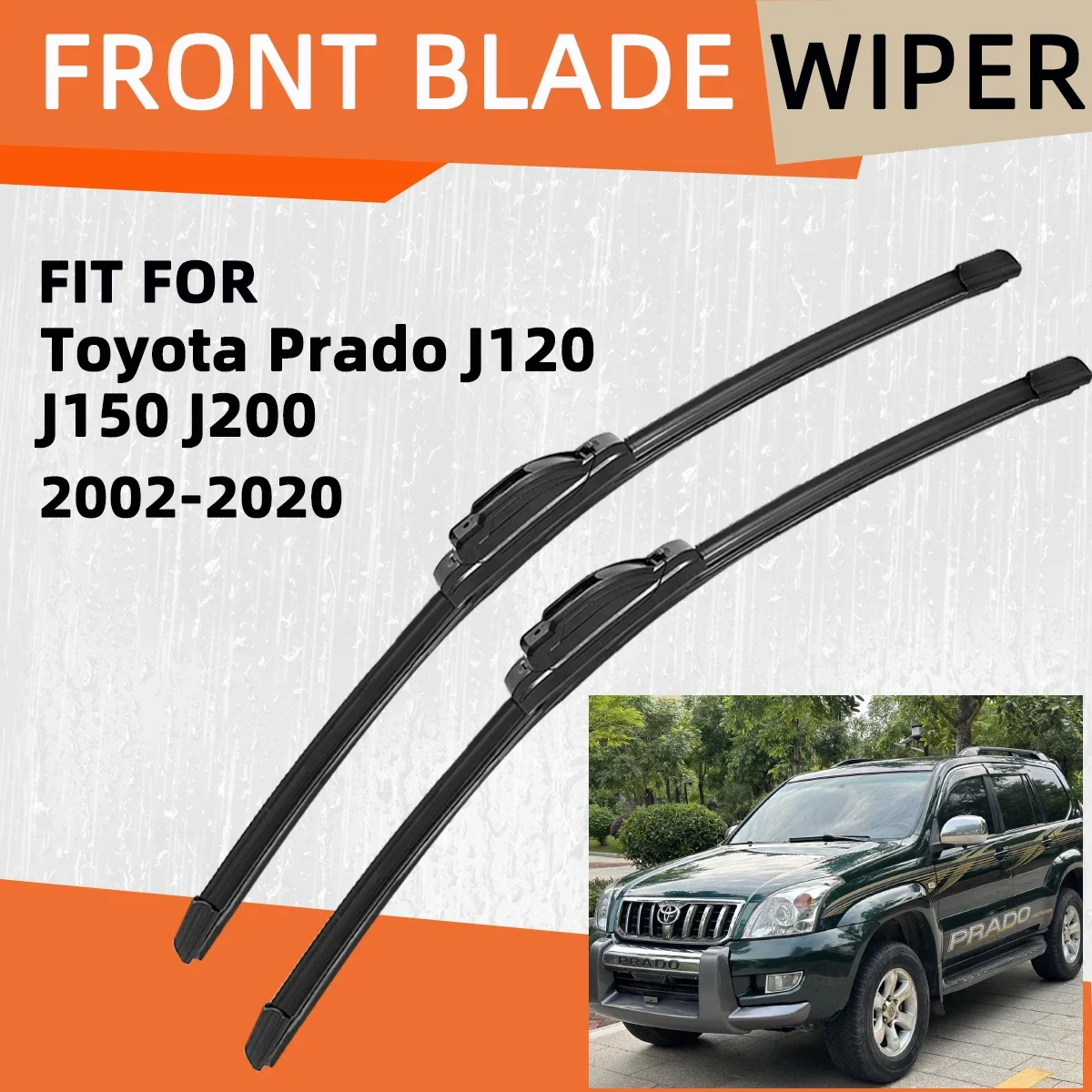 

Double Rubber Car Wiper for Toyota Prado J120 J150 J200 Front Blade Brushes Cutter Accessorie Windscreen Wiper Wear Parts