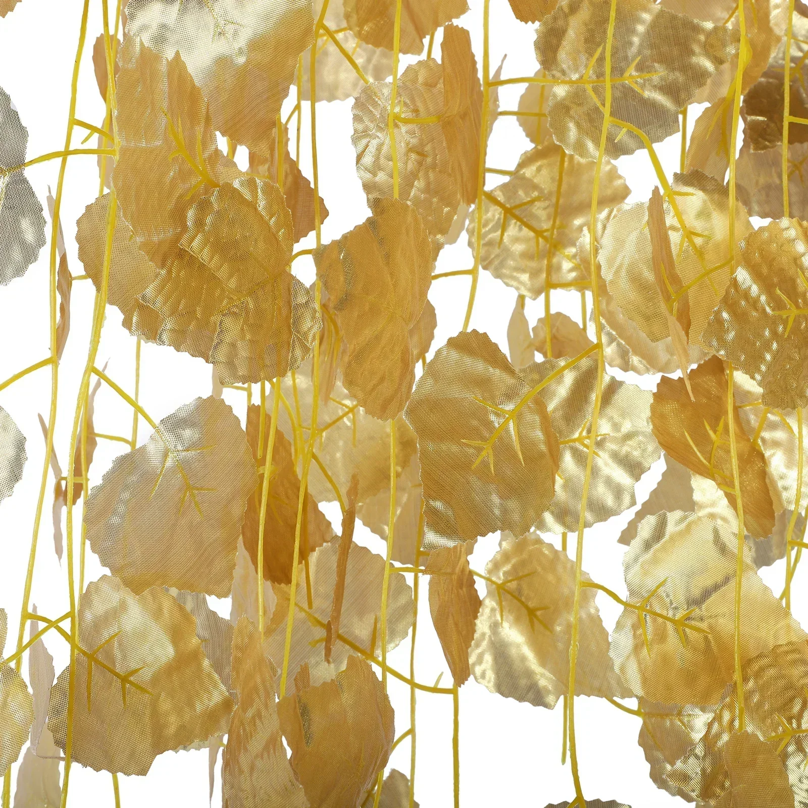 12Pcs 220cm Gold Leaf Garland Ivy Silk Artificial Plants Vine Greenery For Wedding Home Office Bathroom Garden Decoration