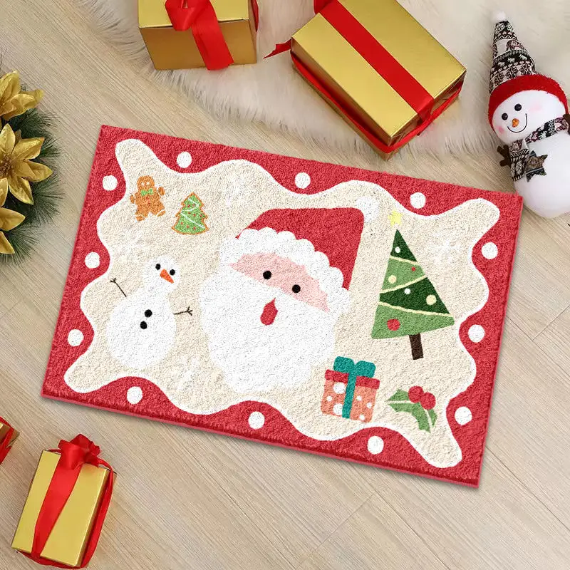 

Christmas Decoration Floor Mat Entrance Door Bedroom Bath Toilet Anti Slip Mat Carpet 2024 Merry Christmas Navidad New Year Gift