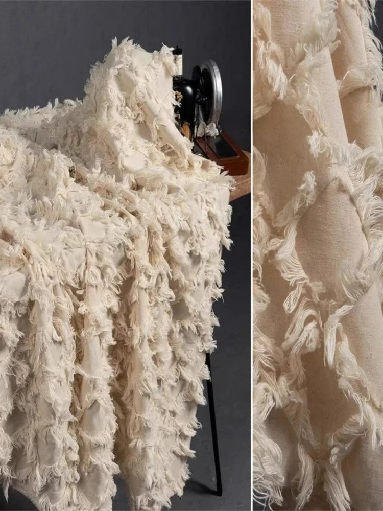 

Жаккардовая ткань на метры, материал для рукоделия, ткань для шитья одежды с бахромой, оптовая продажа