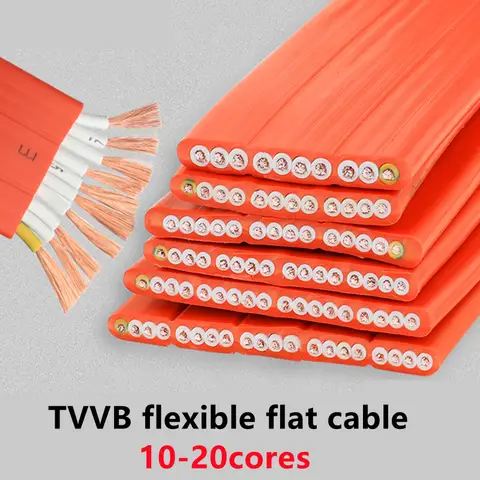 13 15 AWG/2.5 1.5MM Driving flat cable TVVB13 14 16 18 20 core elevator flat cable electric door soft flat cabl copper cores