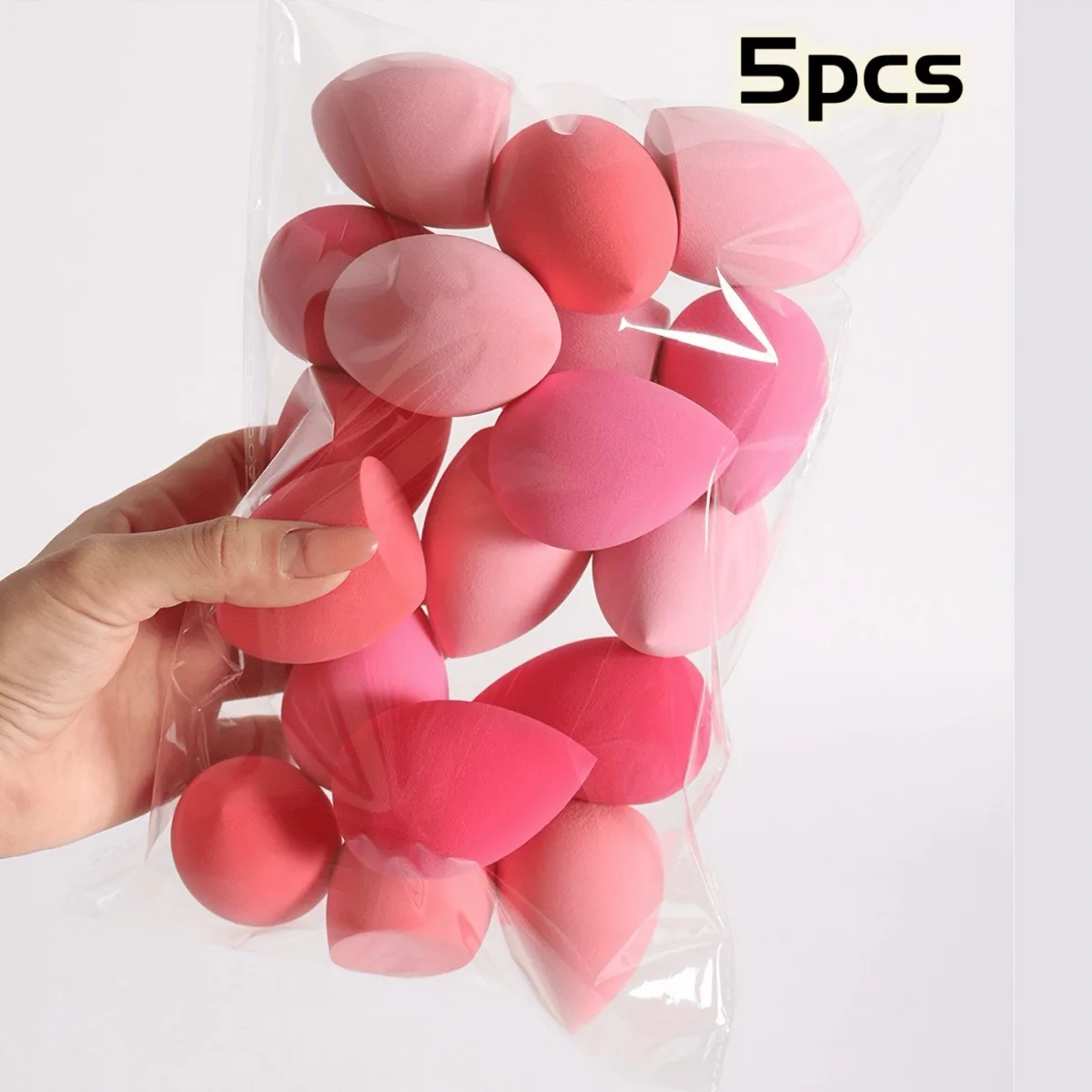 Conjunto de esponjas de maquiagem Ombre 5-10PCS - uso duplo vegano para líquido/pó |   Essentials para viagens sem látex, todos os tipos de pele