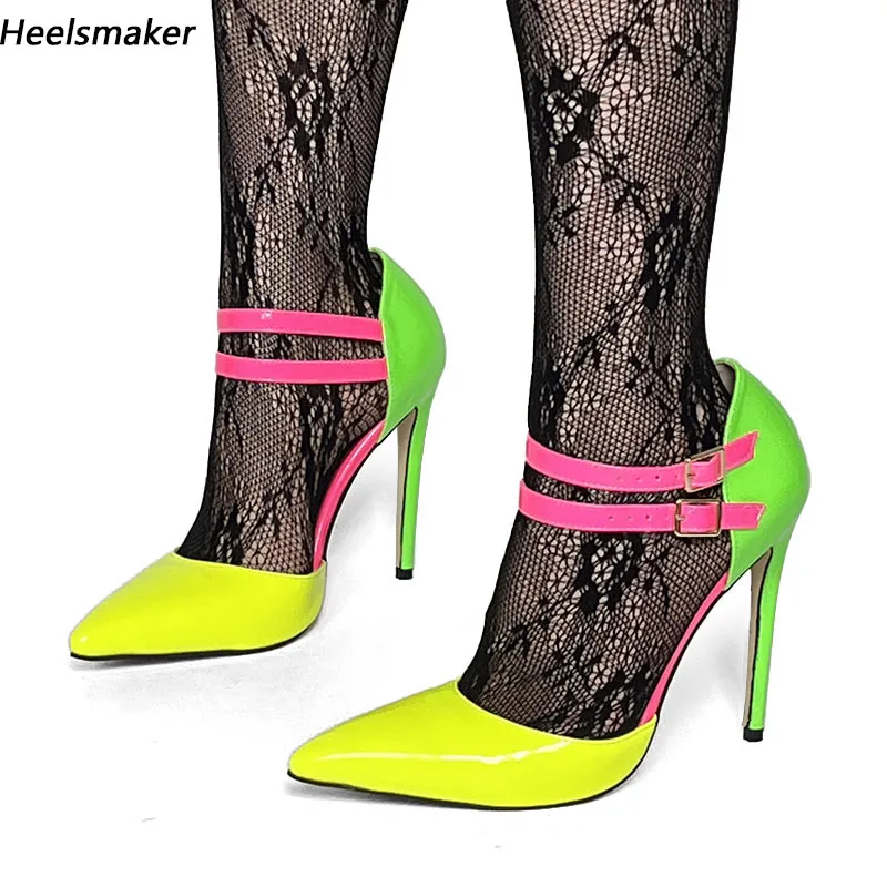 

Sukeia/Новые женские весенние туфли-лодочки с блестящим острым носком, пикантные красивые желтые туфли на шпильке для вечеринок, размер США 5-15