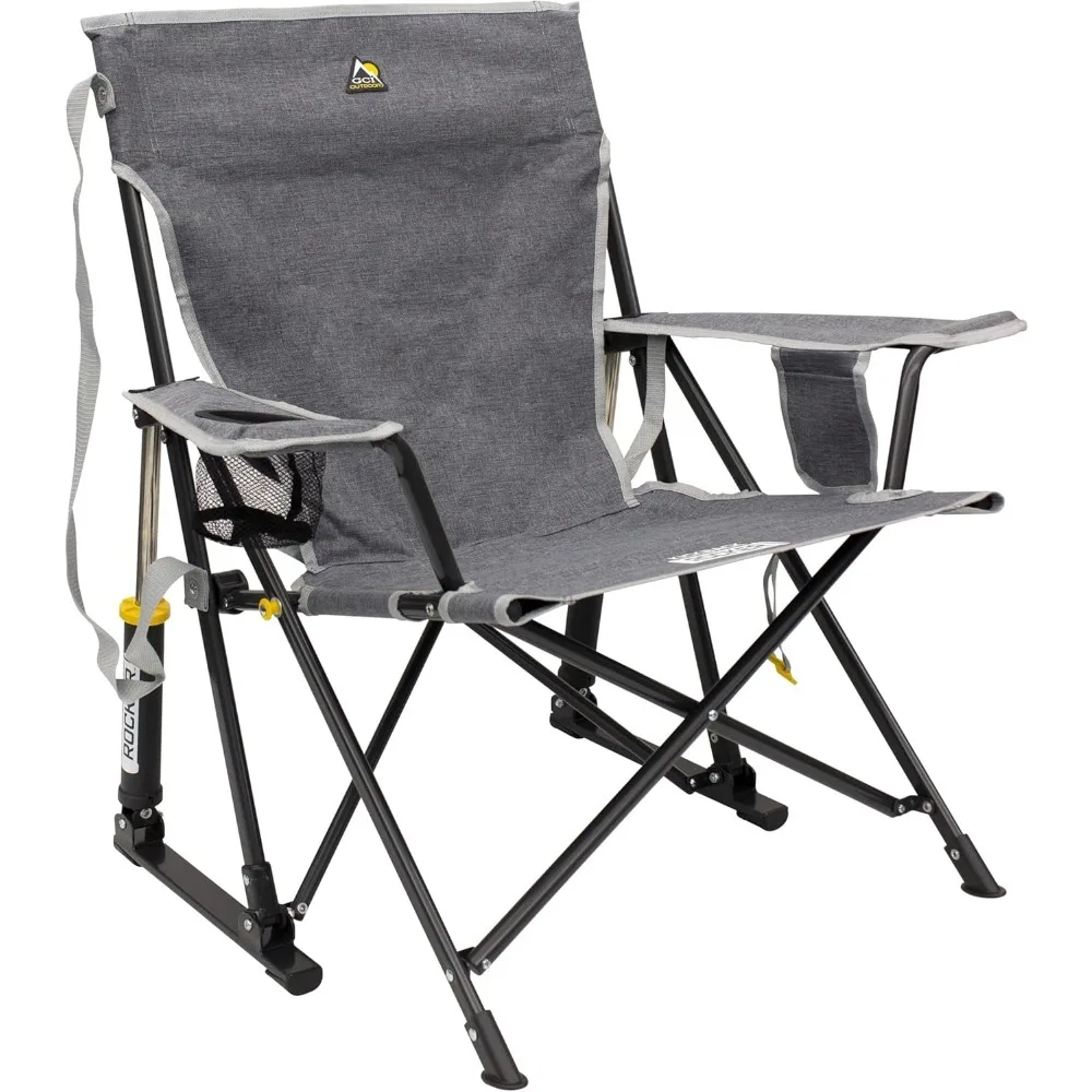 

CQ Kickback Rocker Outdoor Rocking Chair with Beverage Holder