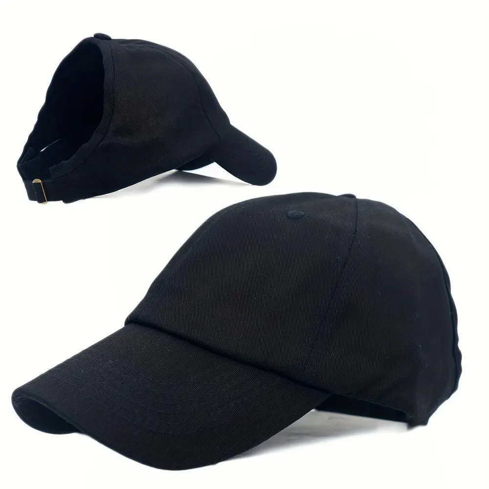 Baseballkappe ohne Rücken für Lockiges Haar und Pferdeschwanz - Verstellbare Pferdeschwanz-Mütze für Frauen – Detail 3