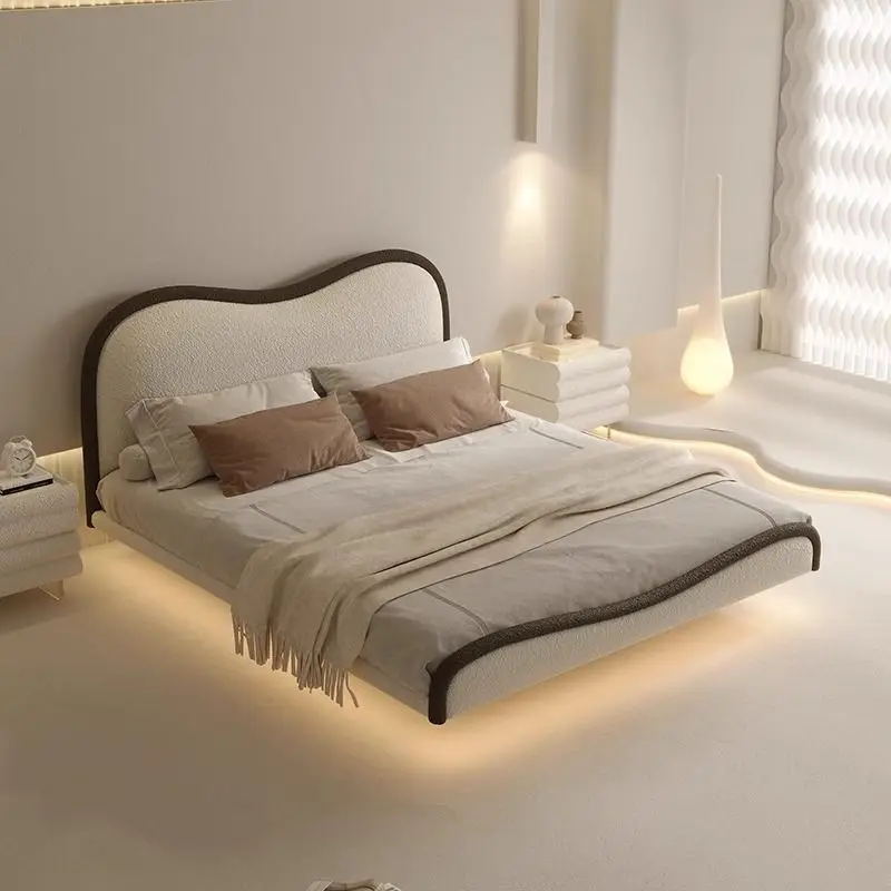 

Night Light Modern Beds Upholstered Nightstands Children Lounge Beds Storage Double Meubles De Chambre Bedroom Furniture